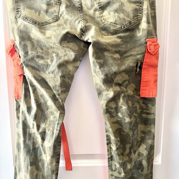 Preme Camo Size 38X34 Mens Cargo Orange Utility Bondage Pants Urban Goth Straps - Picture 6 of 16